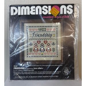 VTG Dimension Counted Cross Stitch Kit NOS 3538 Friendship Sampler 1982